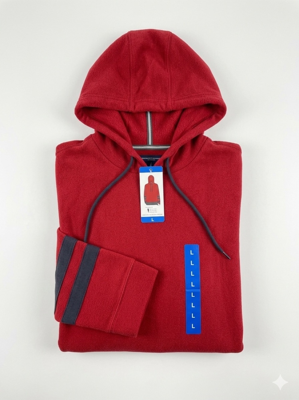 Nautica Red Hooded Fleece with Gray Trim